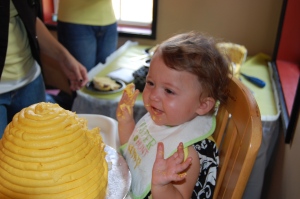 Yes, that's an Easter bib ... it was the biggest I had!